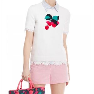 Draper James Cherry Orchard Sweater in White